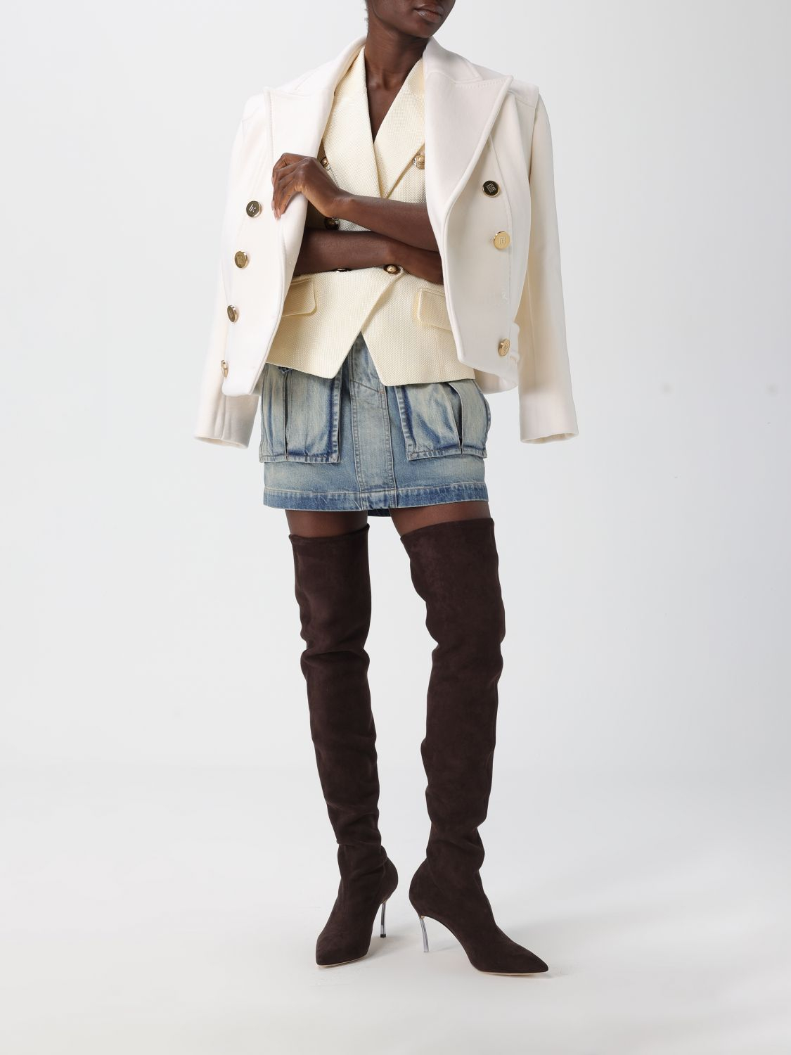 [Balmain] Coat FW25 FF1UA095WB50 0FA