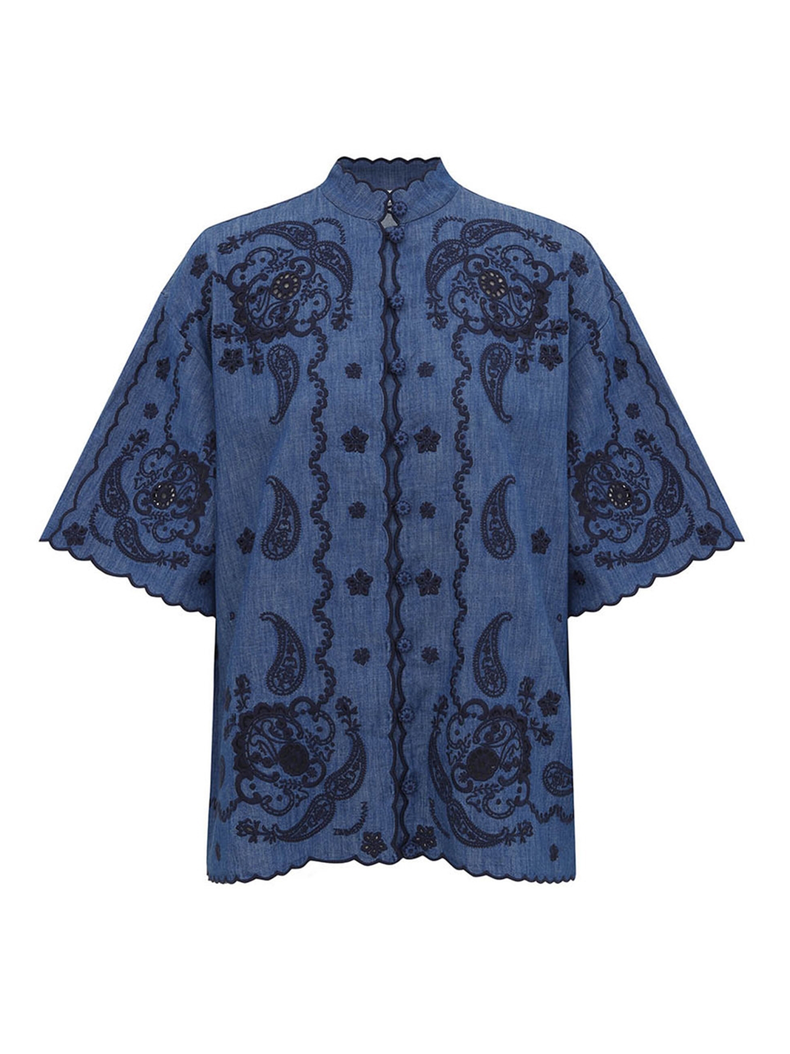 [Zimmermann] Shirts Short Sleeve FW26 8360TSS261RWBLU