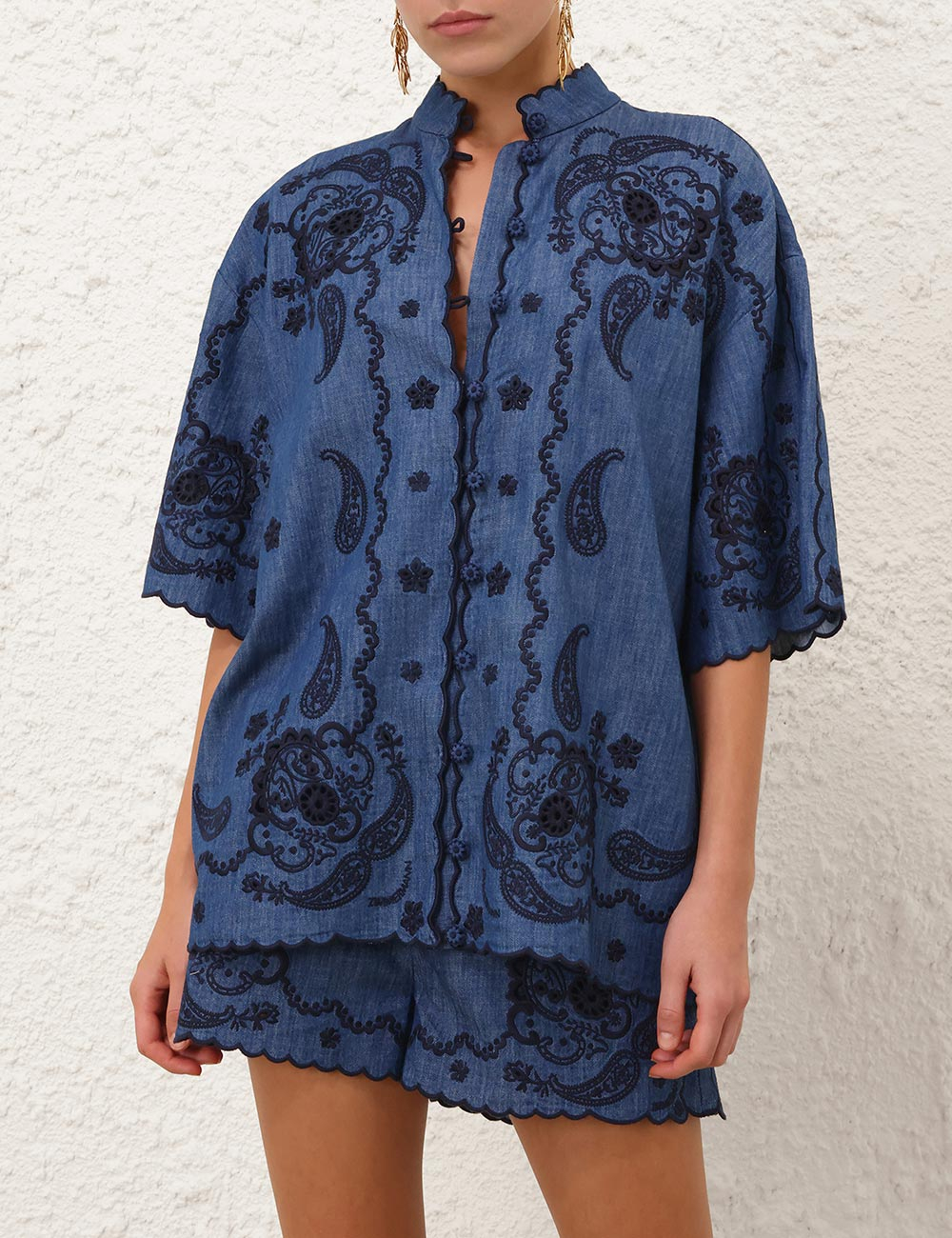 [Zimmermann] Shirts Short Sleeve FW26 8360TSS261RWBLU