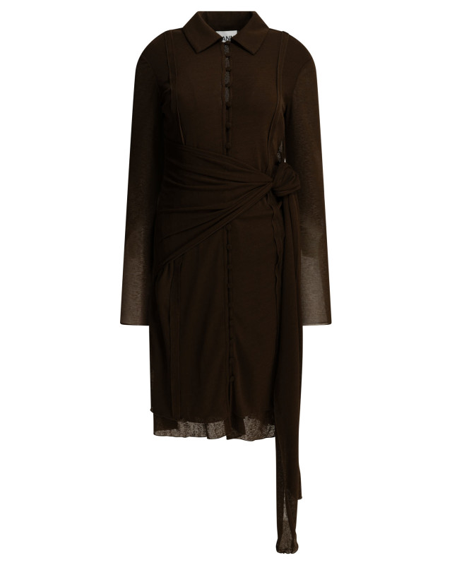 [GANNI] Long sleeve dress SS26 A1030222ZWX