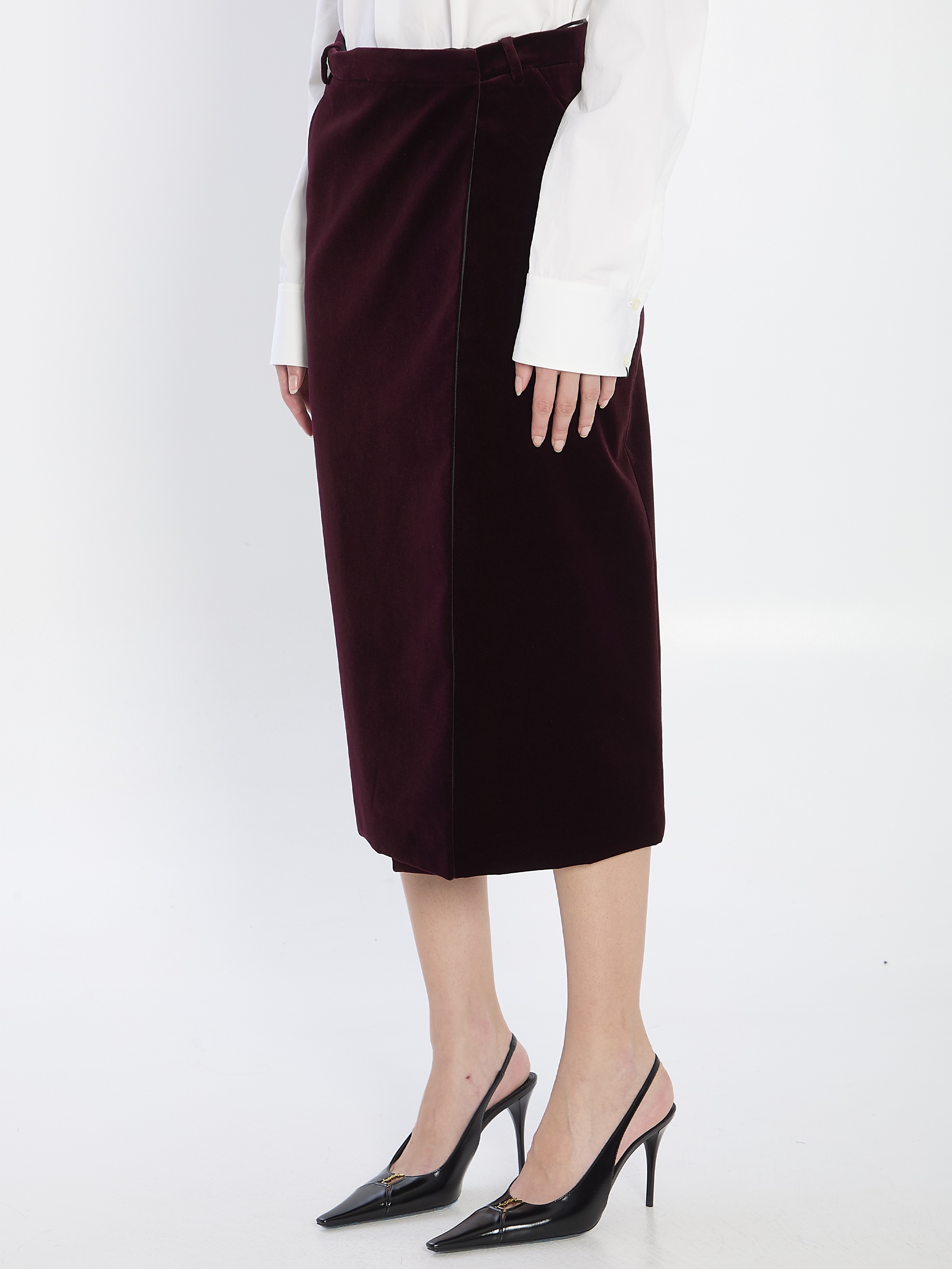 [Saint Laurent] Midi skirt FW25 826769_Y615W_6500