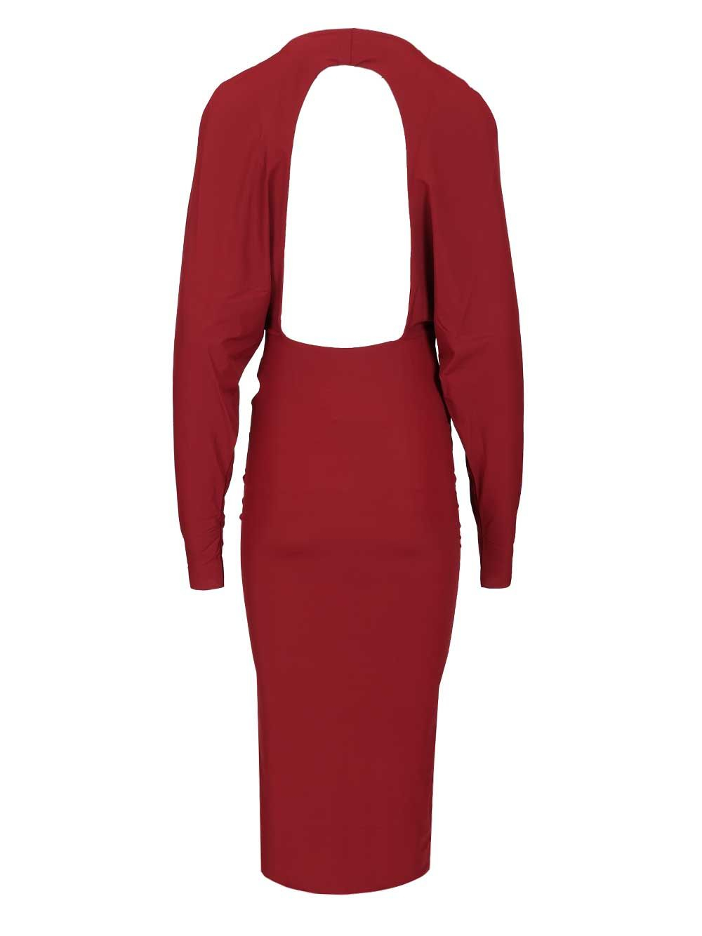 [Amazuin] Long sleeve dress FW25 11KARUBUBURGUNDY