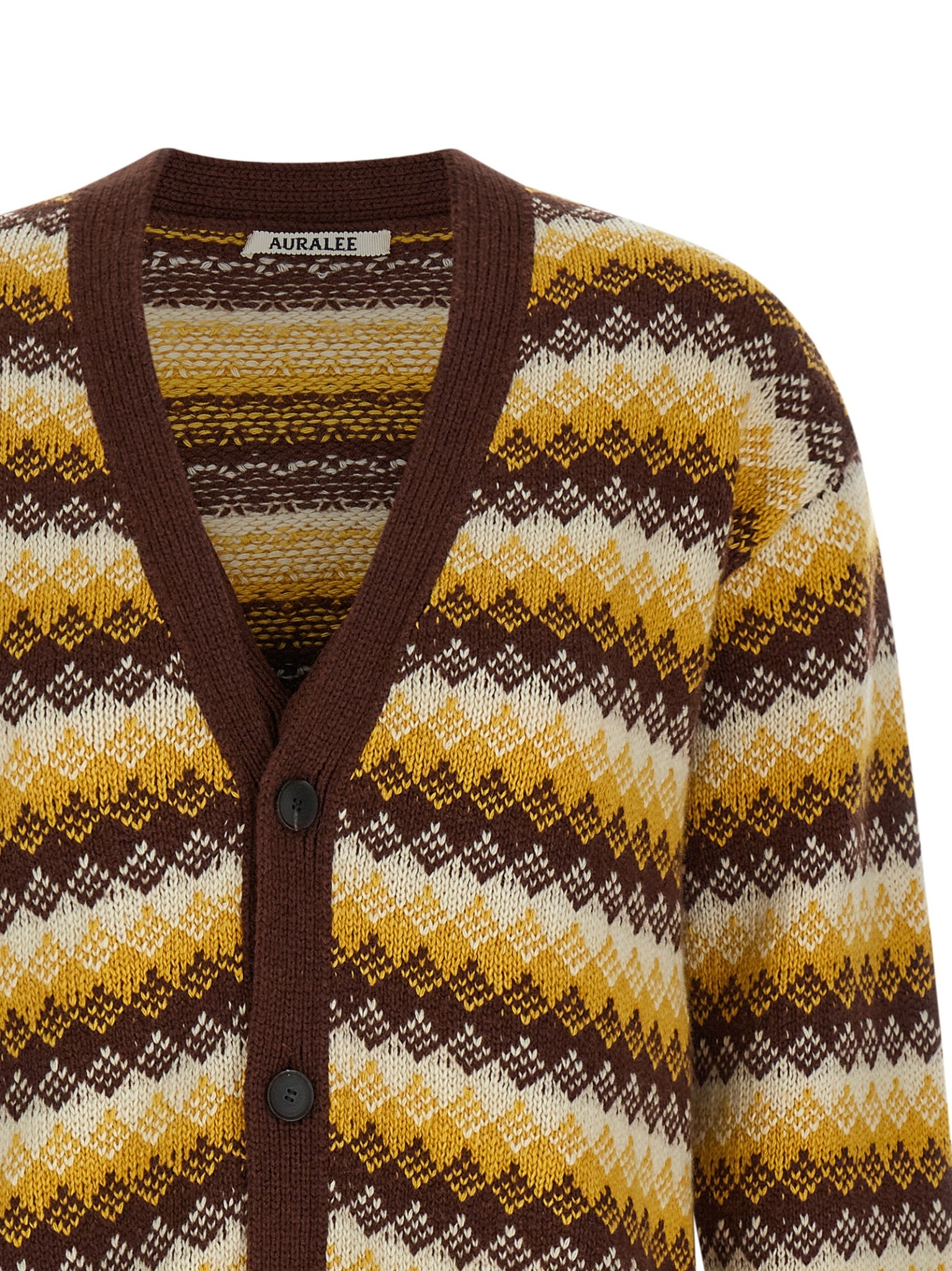 [AURALEE] Knitwear FW25 A25AC03ECBURGUNDYYELLOW