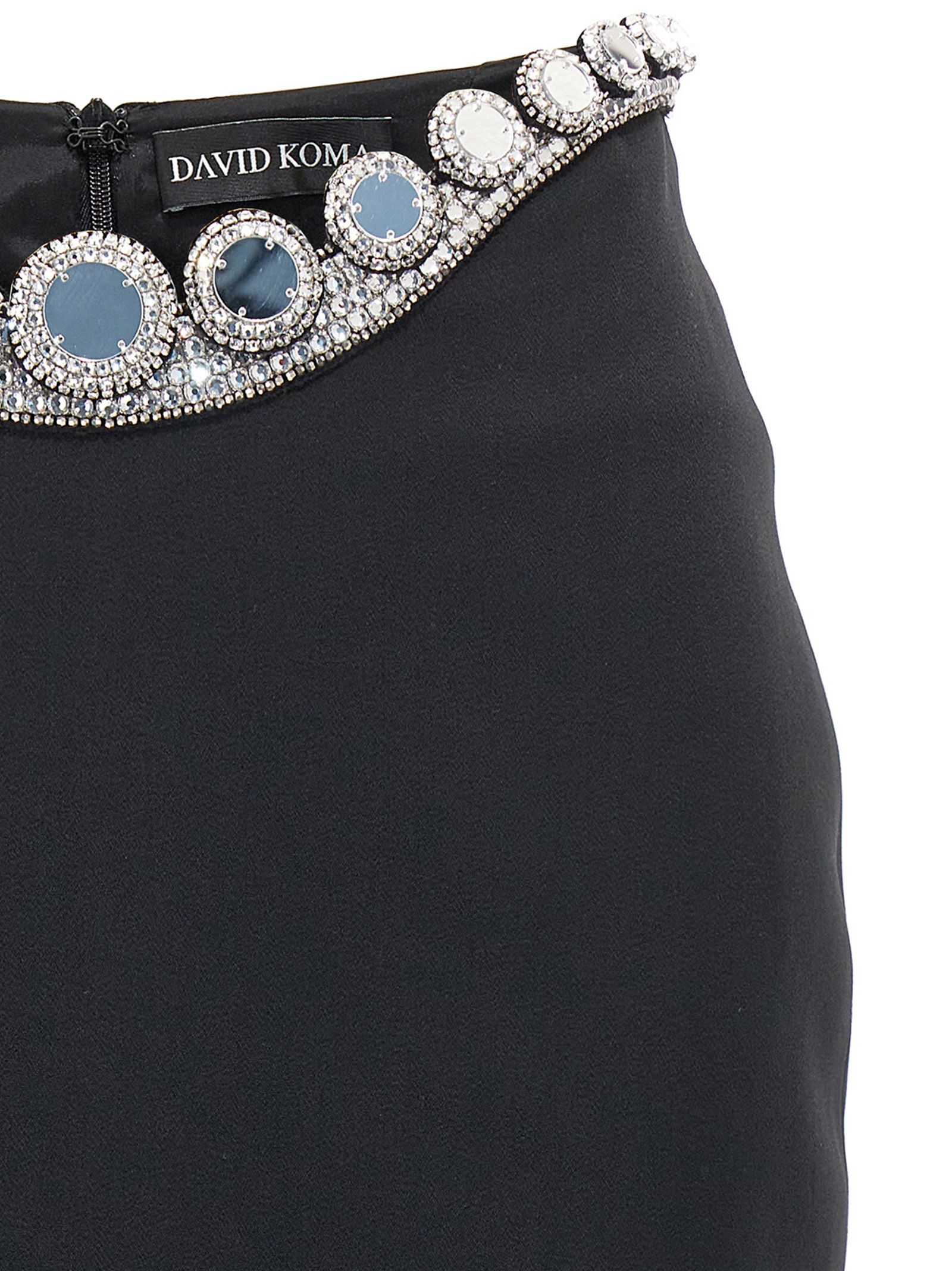 [David Koma] Midi skirt SS23 SS23DK50SBLACKSILVER