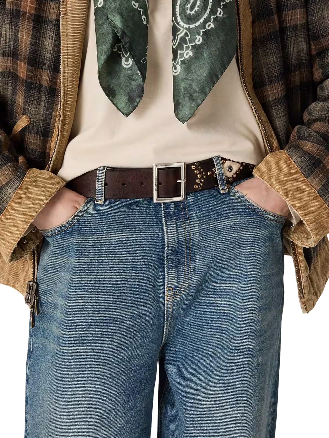 [GOLDEN GOOSE DELUXE BRAND] Belt FW26 GWA00845A00090083398 MAHOGANY MILK