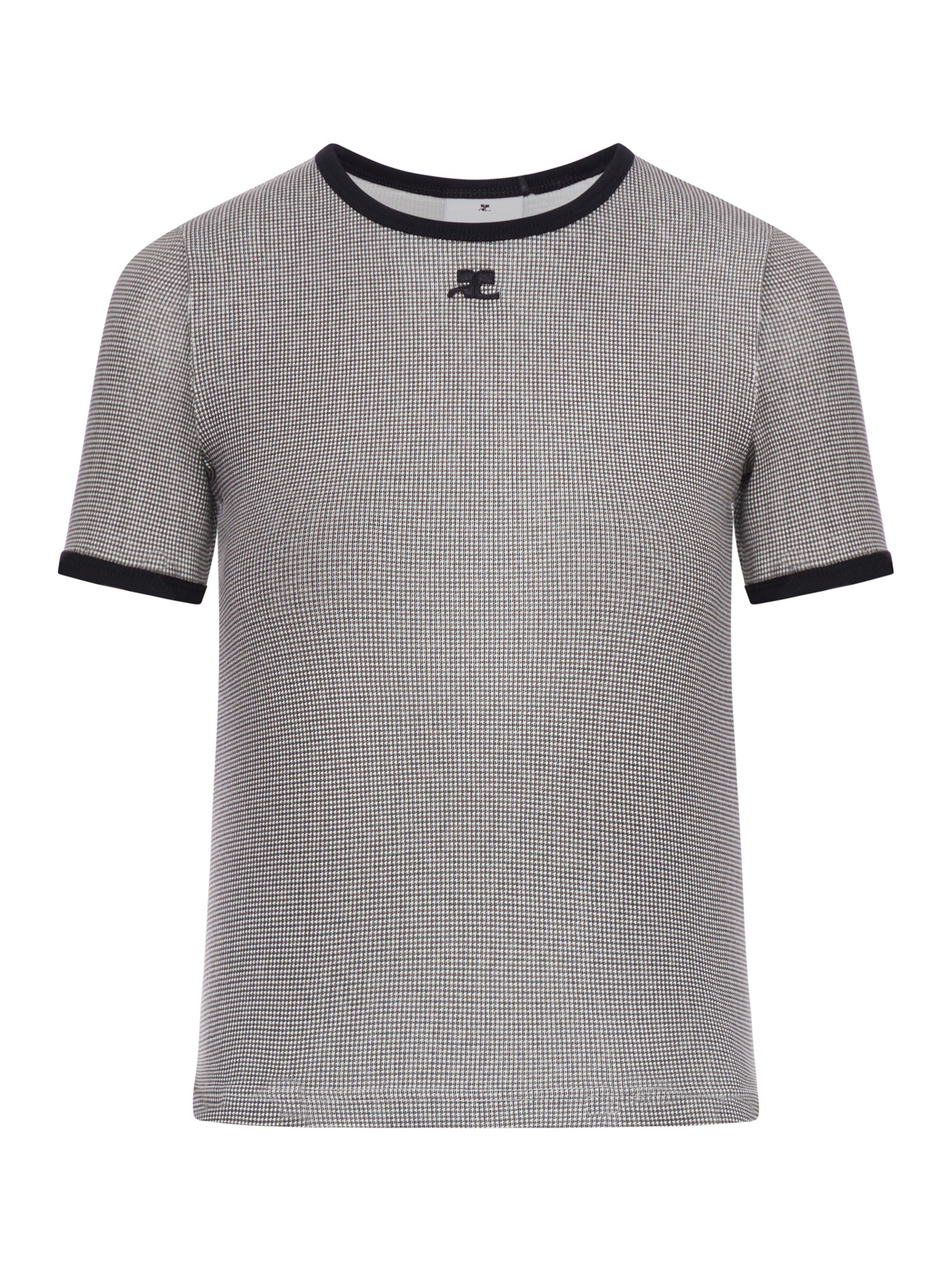 [Courreges] T-shirts Short Sleeve SS26 126JTS017JS0223B217 HOUNDSTOOTH BLACK