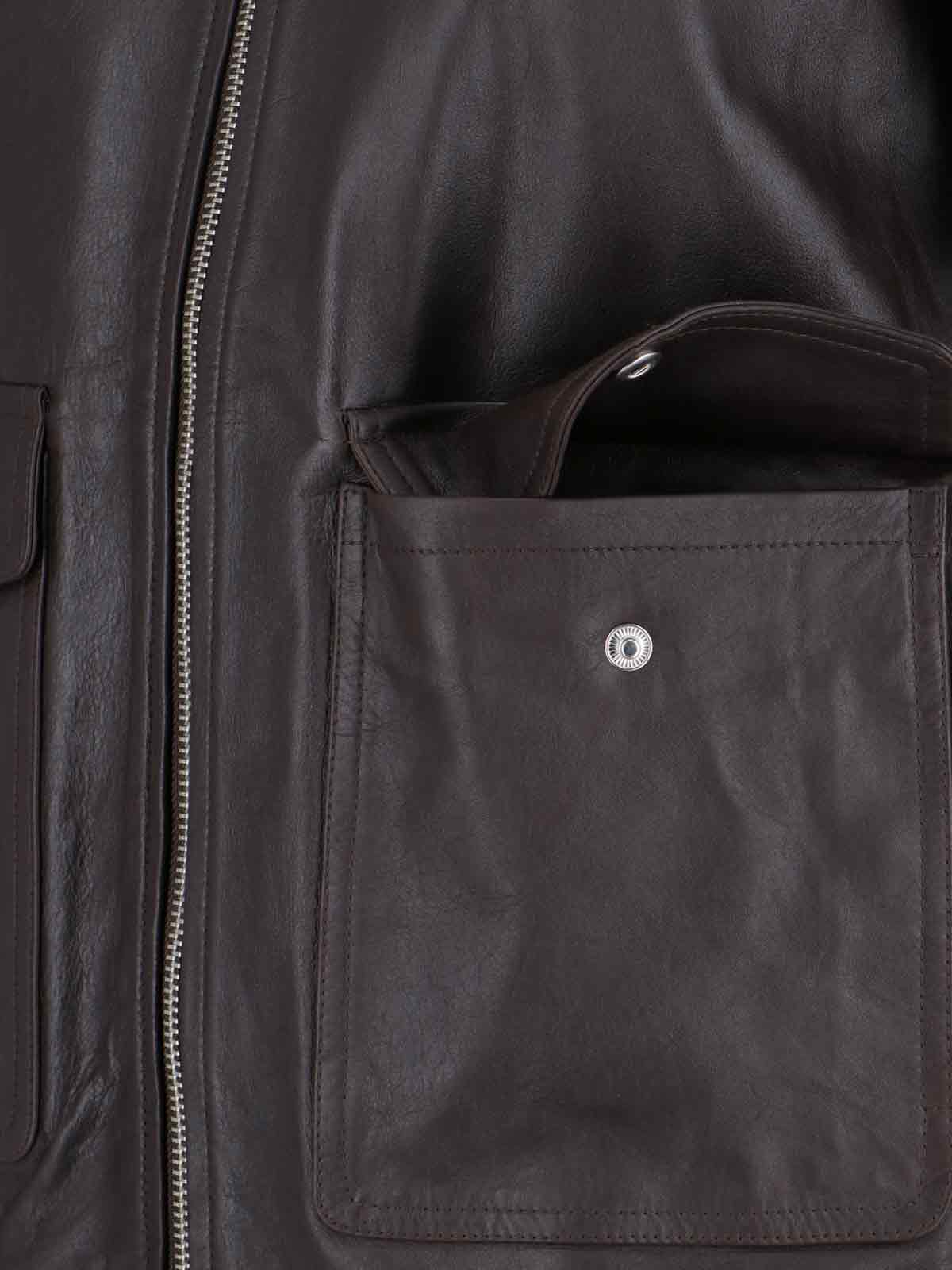 [THE FRANKIE SHOP] Leather Jacket SS26 VIPER LEATHER JACKETBROWN