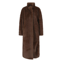 [THE FRANKIE SHOP] Coat SS26 RAVELLO FAUX FUR ROBE COATBROWN
