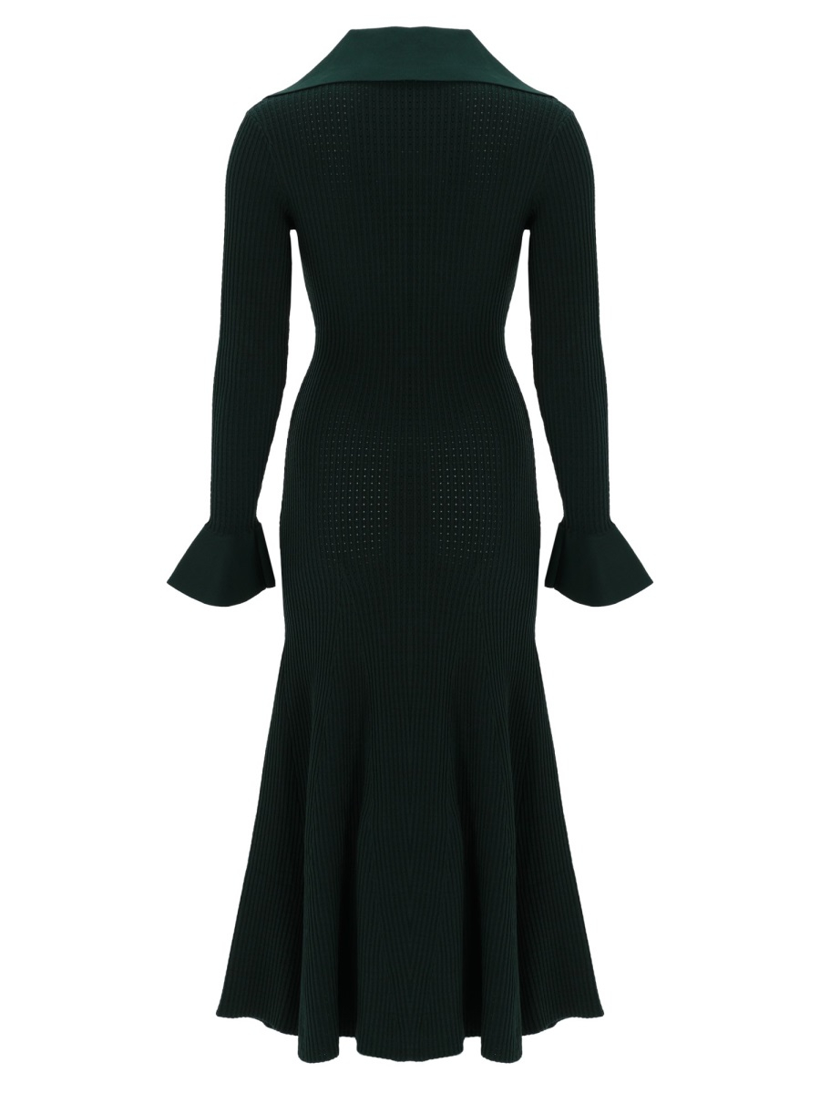 [Self-portrait] Long sleeve dress SS26 RS26-138MA-G_GREEN