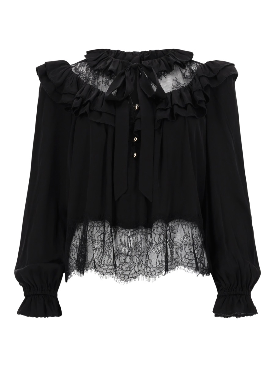 [Self-portrait] Blouse SS26 RS26-192T-B_BLACK