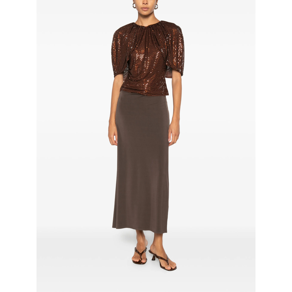 [Self-portrait] Blouse FW26 PF26-054T-BR  BROWN