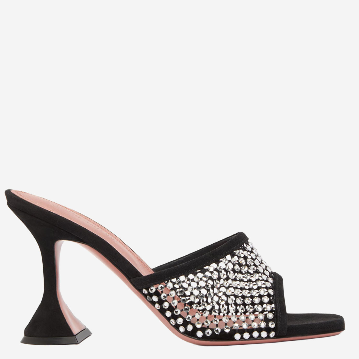 [Amina Muaddi] Pumps SS26 LUPITACRYSTALNETSLIPPER70BLACKWHITE