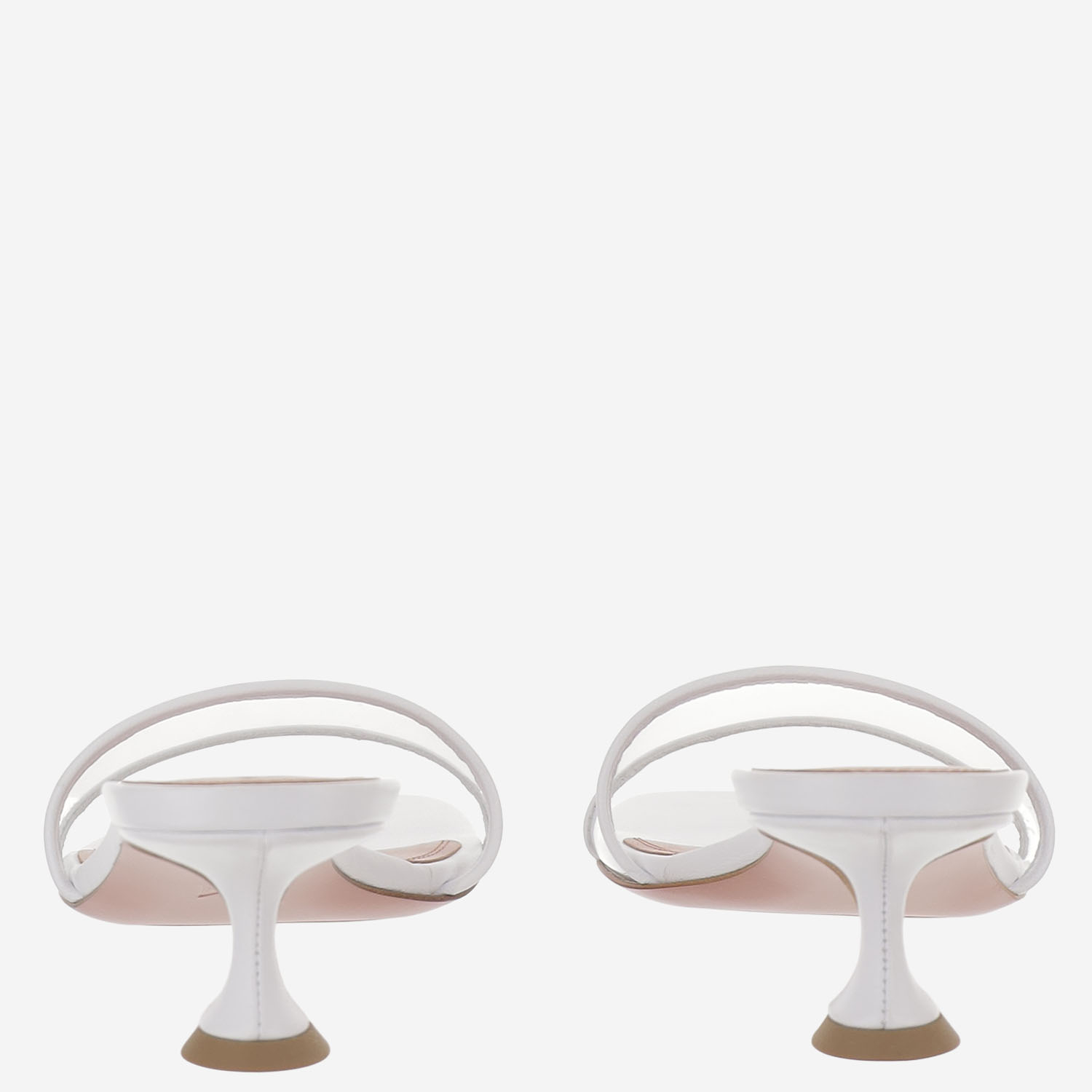 [Amina Muaddi] Pumps SS26 ANDREEAGLASSSLIPPER45WHITETRANSPARENT