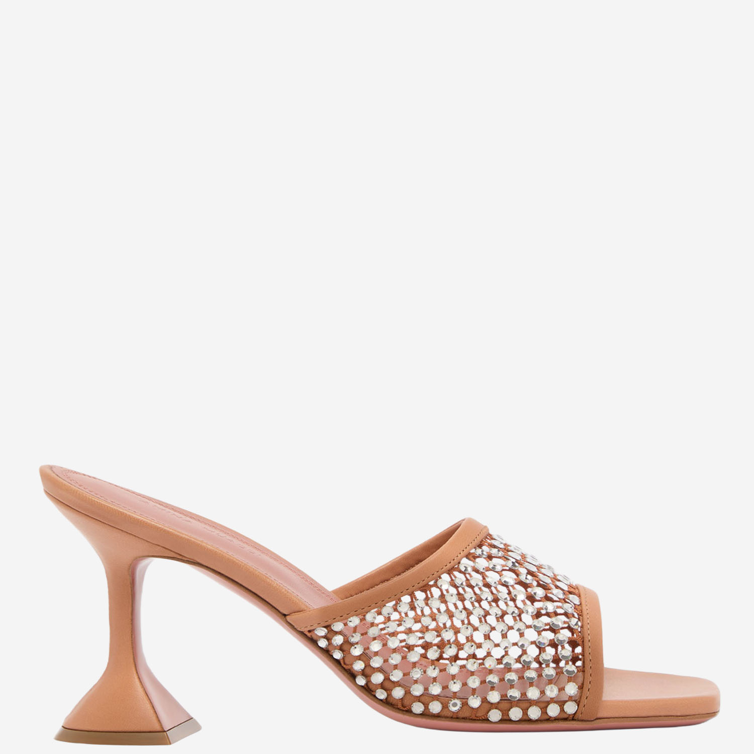 [Amina Muaddi] Pumps SS26 LUPITACRYSTALNETSLIPPER70LATTEWHITE