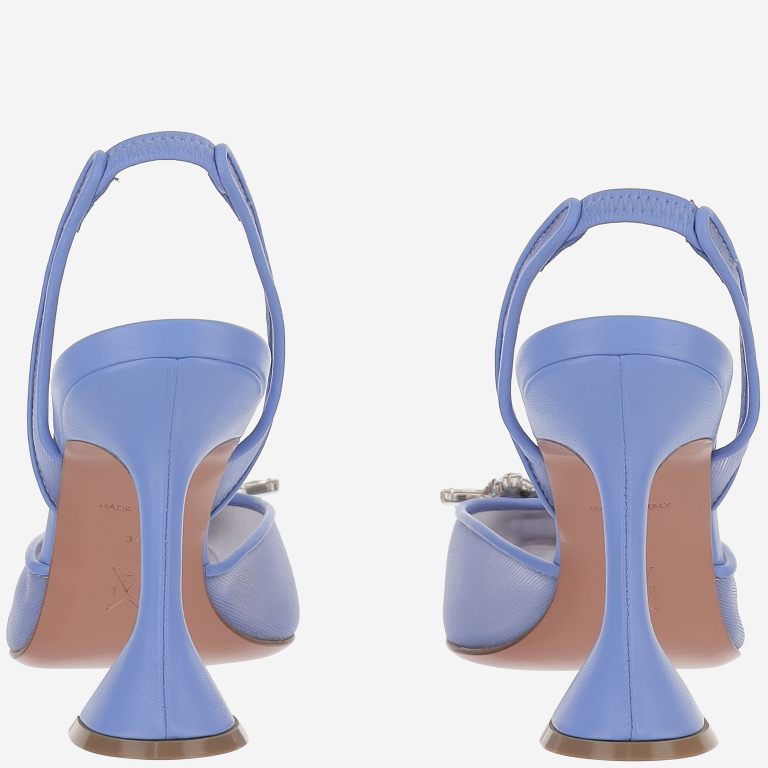 [Amina Muaddi] Pumps SS26 BEGUMMESHSLING95BABYBLUEMESH