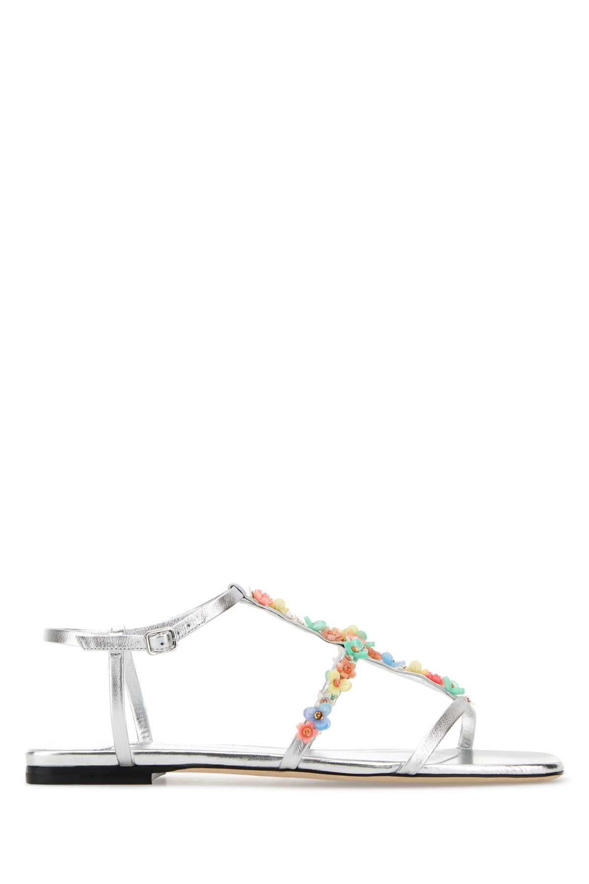 [Jimmy Choo] Sandals SS26 GWYNDAISYFLATEQN SILVERMULTI