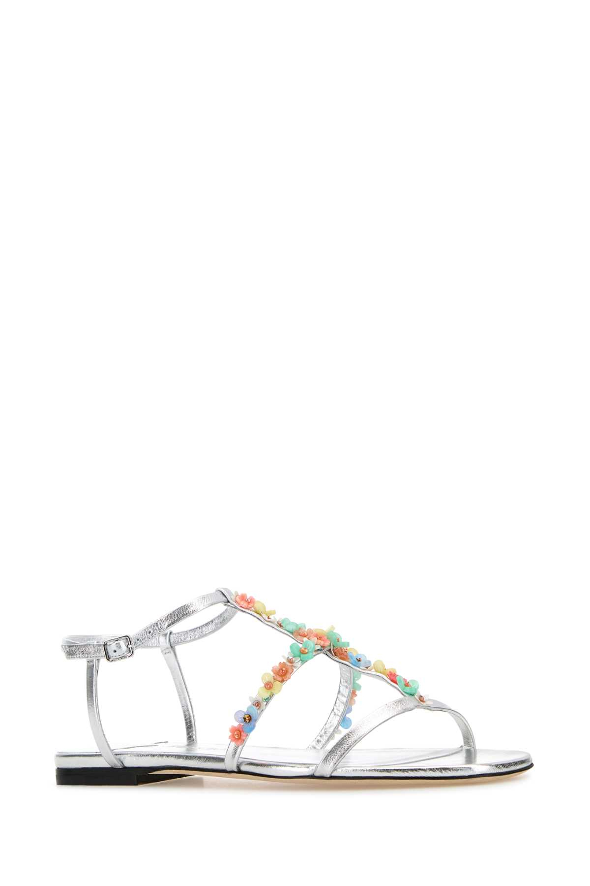 [Jimmy Choo] Sandals SS26 GWYNDAISYFLATEQN SILVERMULTI