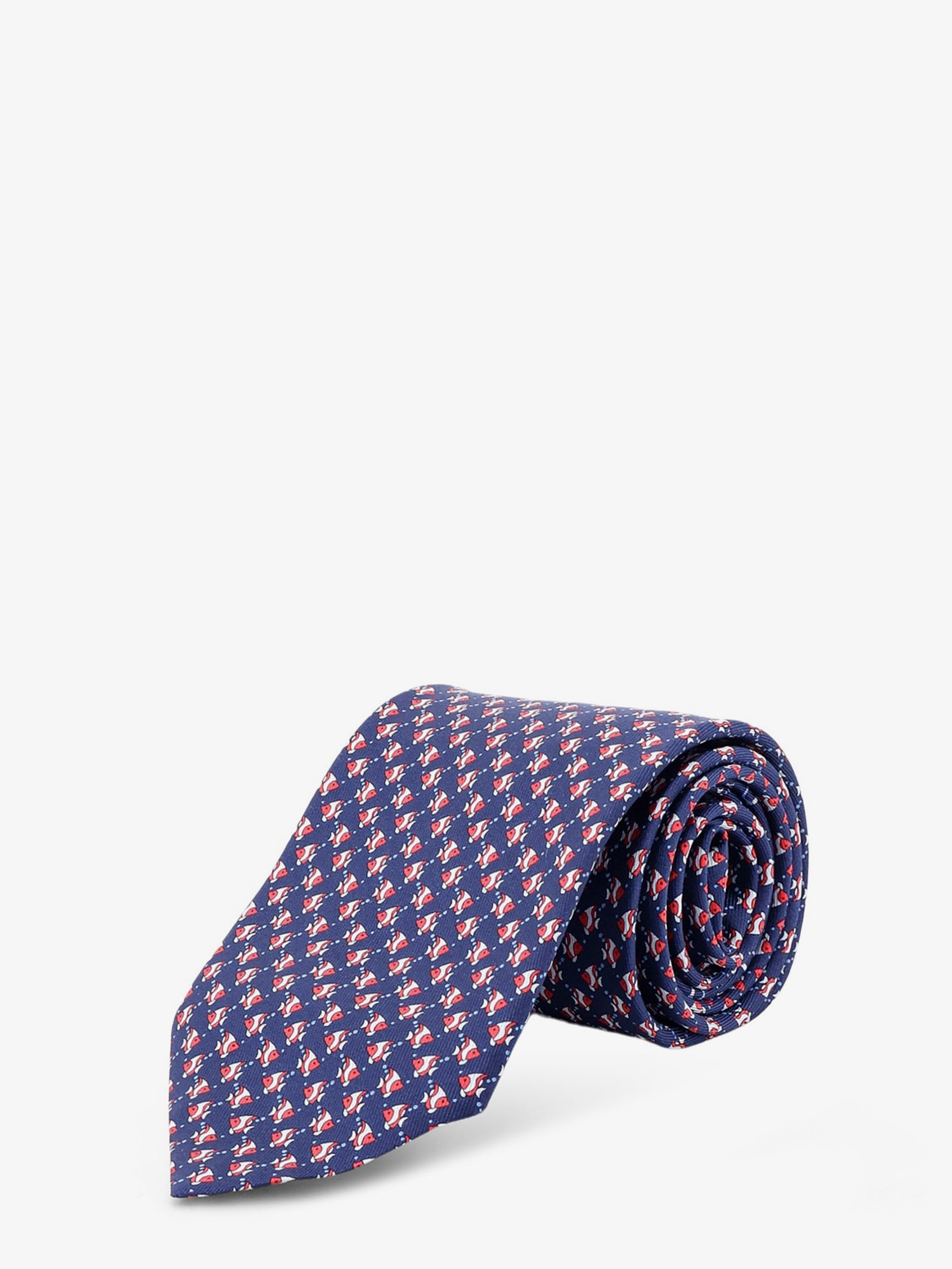 [Ferragamo] Tie FW26 351442794550BLUSCUROROSSO