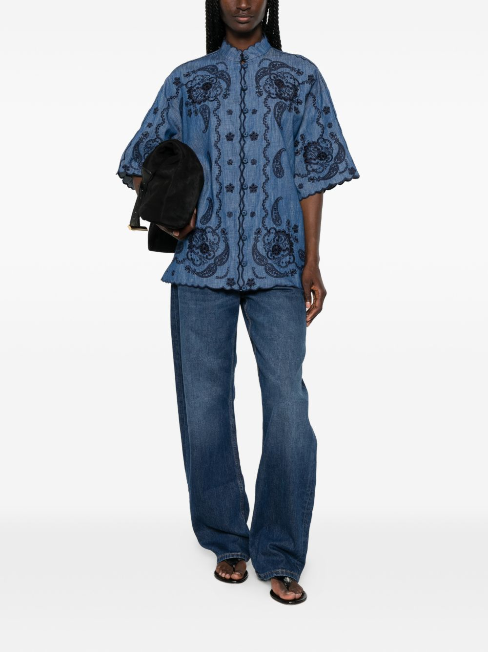 [Zimmermann] Shirts Short Sleeve FW26 8360TSS261RWBLU