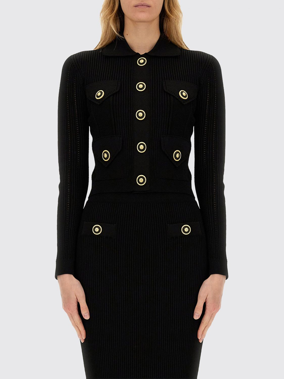 [Balmain] Cardigan FW25 EF1KL150KI10 0PA
