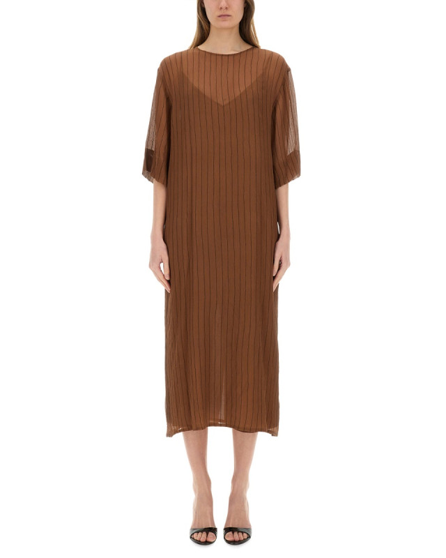 [Alysi] Short sleeve dress SS25 205311_P5219CHOCO