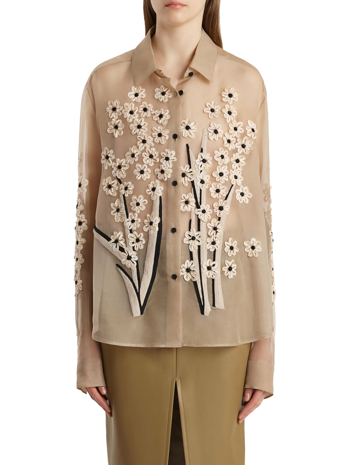 [KHAITE] Shirts Long Sleeve SS26 2477343682 TEA STAIN BOUQUET