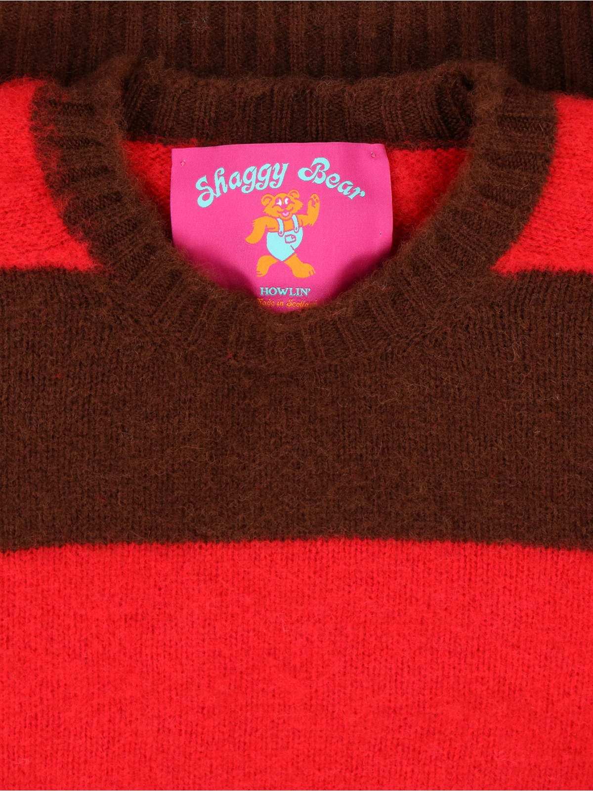[Howlin] Knitwear FW25 SHAGGY BEAR CHUNKY STRIPESMOCHA BOOM