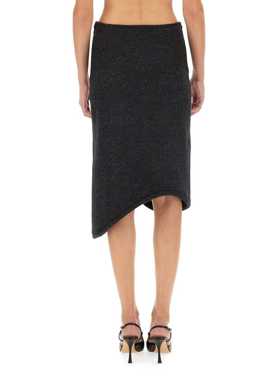 [VICTORIA BECKHAM] Midi skirt FW24 1424WSK005815A_CHARCOAL