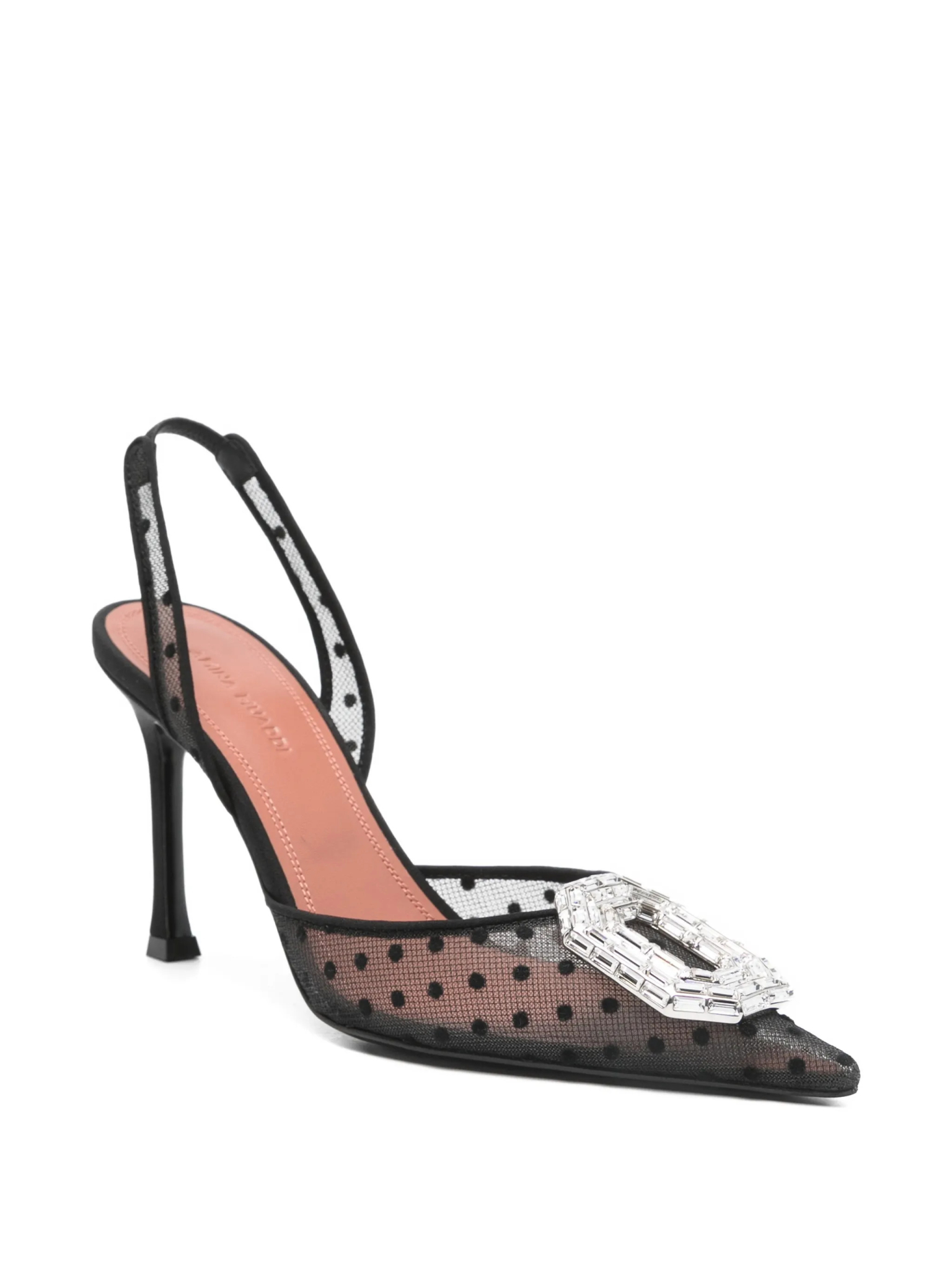 [Amina Muaddi] Pumps FW25 CAMELIALACESLING90BLACK