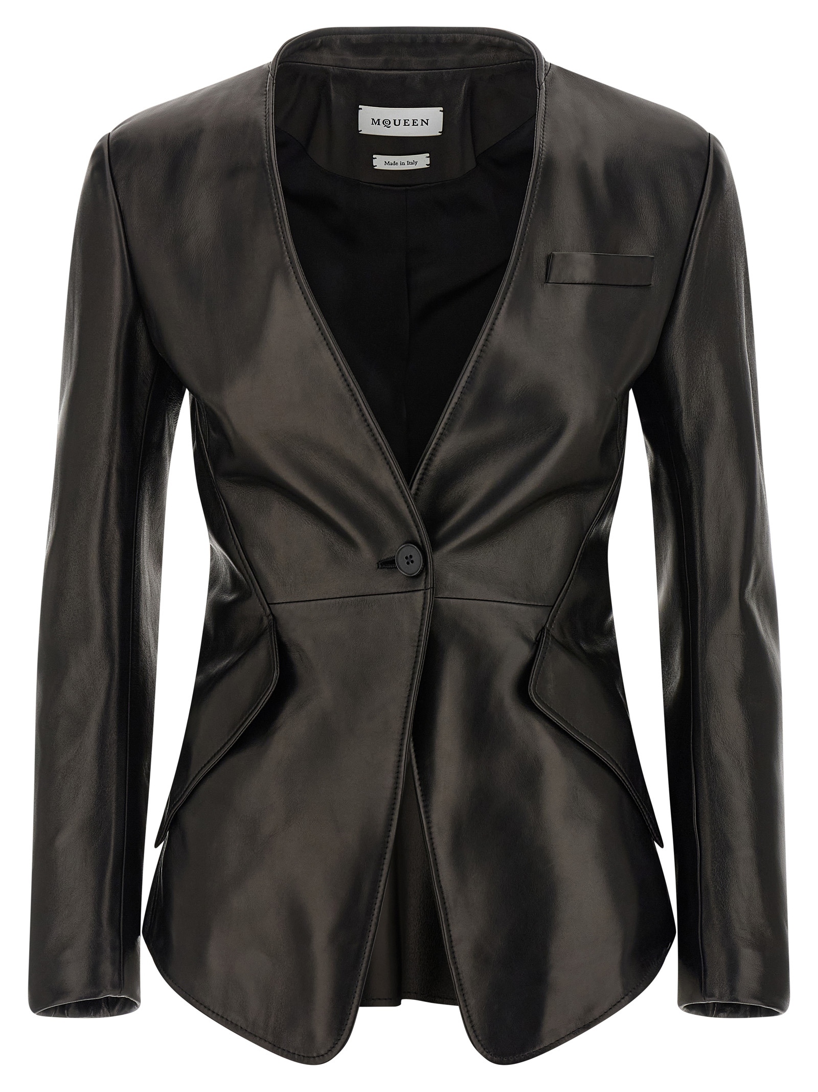 [McQueen] Leather Jacket FW25 840138Q5AML1000