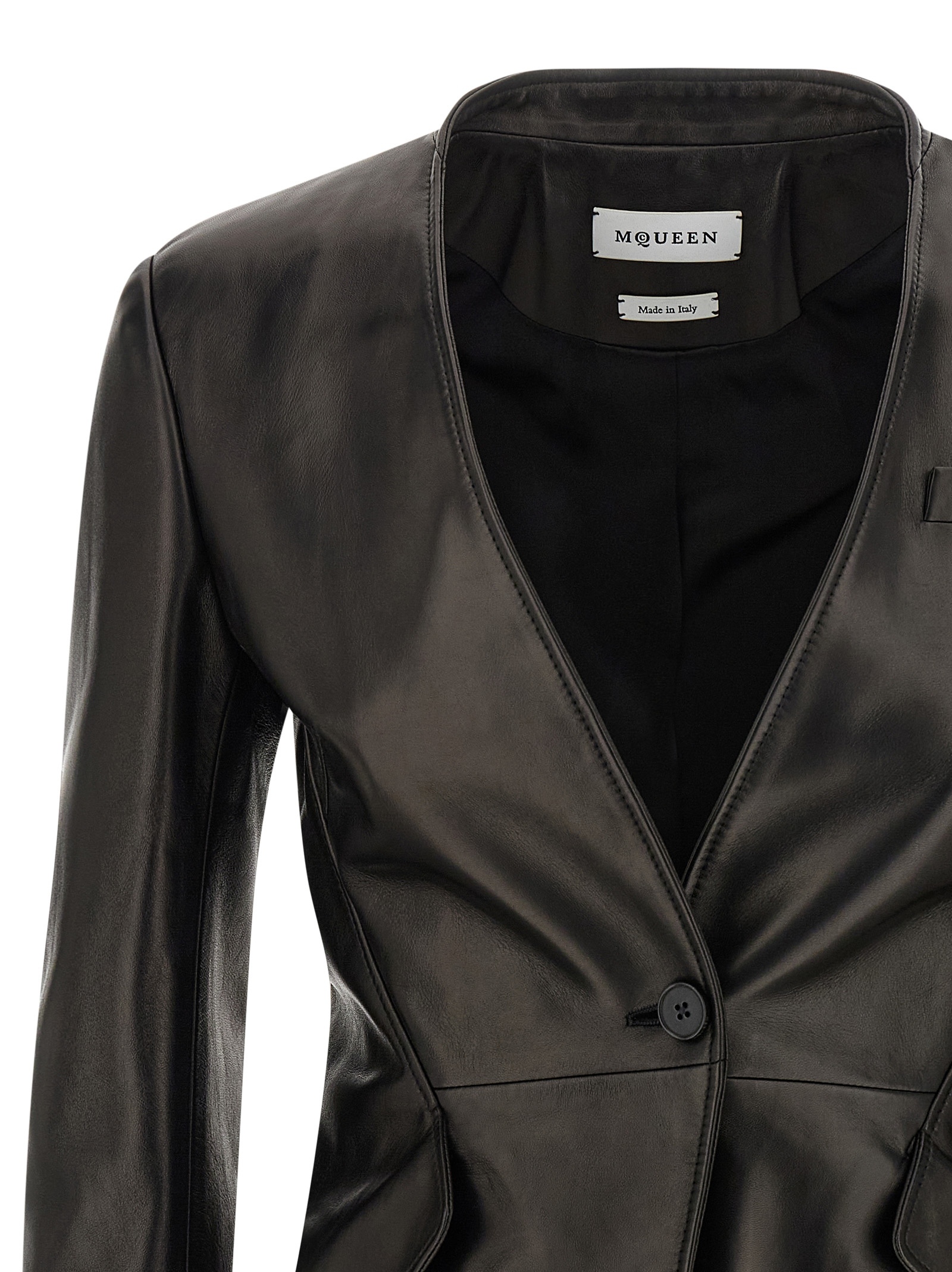 [McQueen] Leather Jacket FW25 840138Q5AML1000