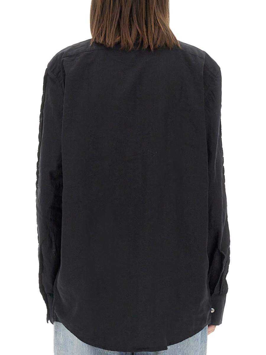 [Our Legacy] Shirts Long Sleeve FW24 W4242SBK_PLEATEDBLACKKITCHENWEAVE
