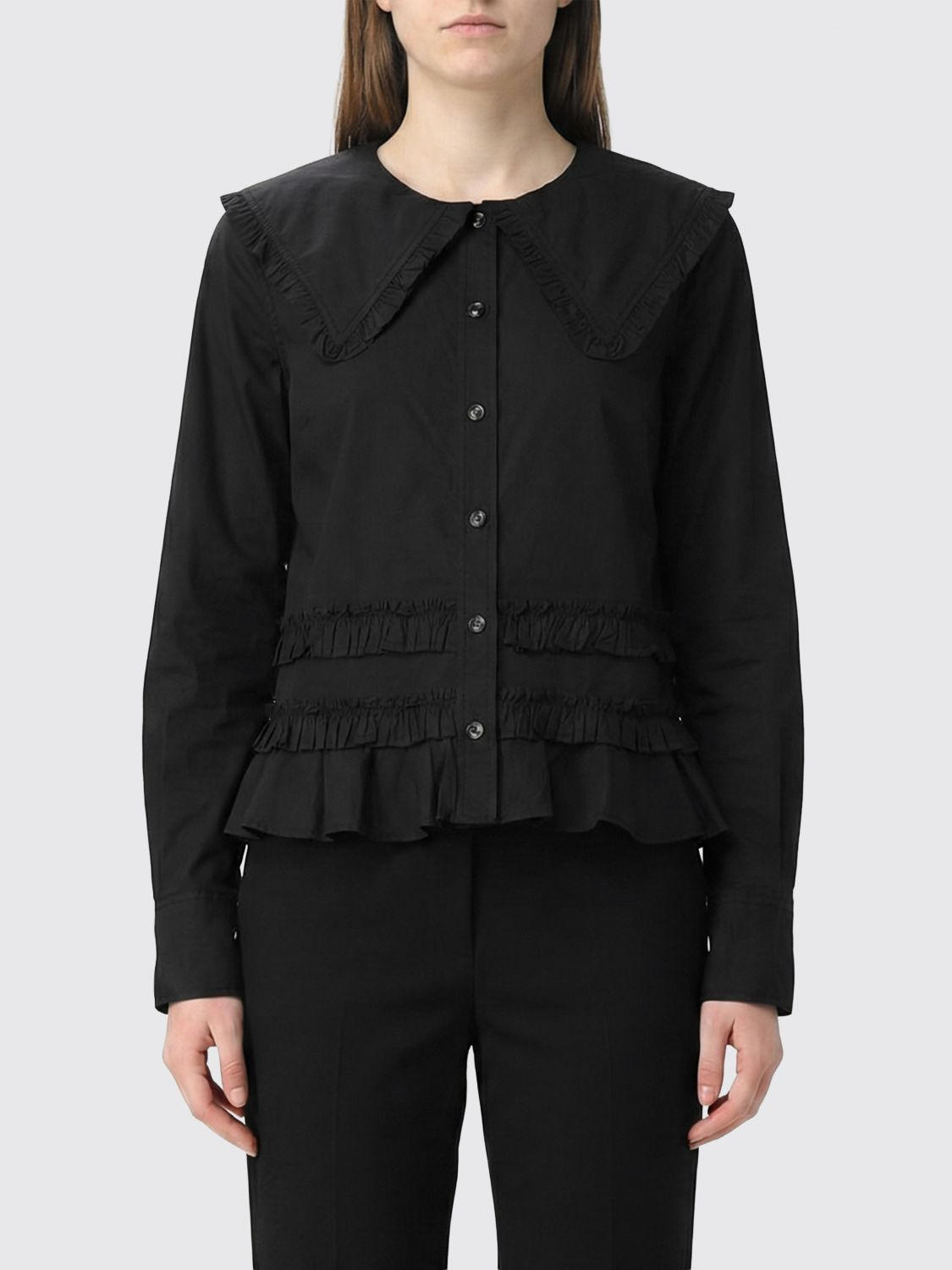 [GANNI] Shirts Long Sleeve SS26 A1040096 099