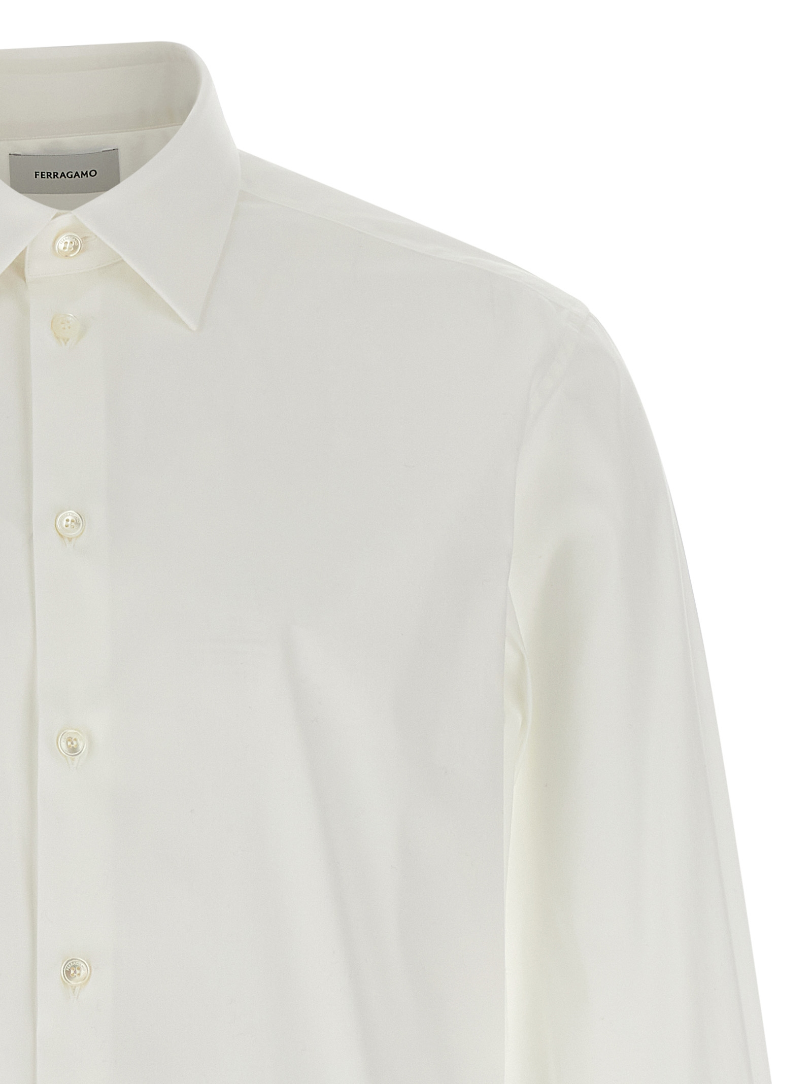 [Ferragamo] Shirts Long Sleeve SS25 780366WHITE