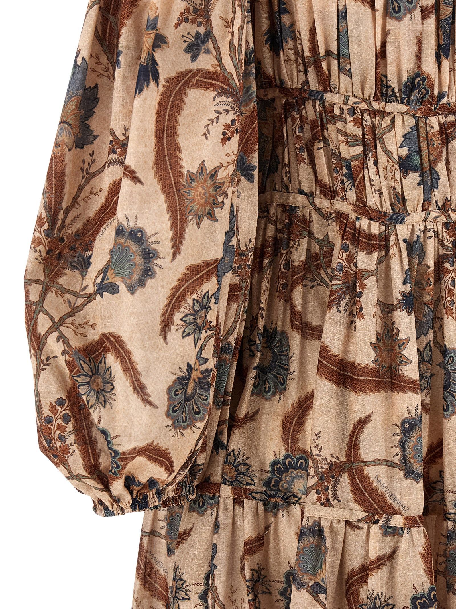 [Zimmermann] Long sleeve dress FW25 4208DSS253BLUINDFLO