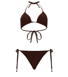 [Hunza G] Swimsuit SS26 B-GINA-BDD_METALLICCHOCOLATE
