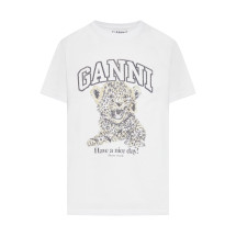 [GANNI] T-shirts Short Sleeve FW26 T4124943 LEOPARD