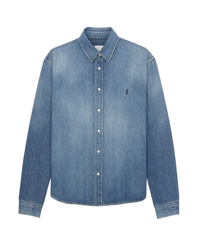 [Saint Laurent] Shirts Long Sleeve SS26 862246Y29YA4428 HORIZON BLUE