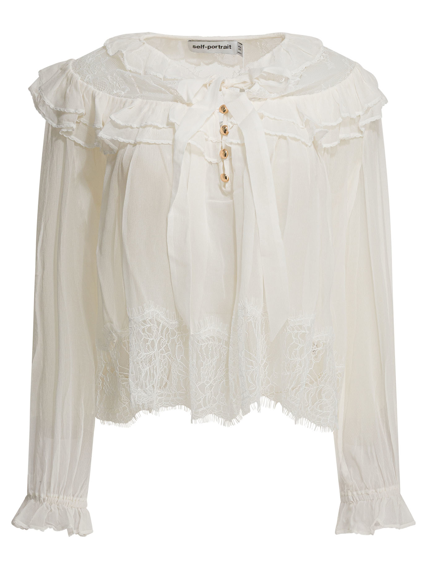 [Self-portrait] Blouse SS26 RS26-192T-WWHITE