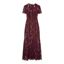 [Self-portrait] Short sleeve dress FW26 PF26107MBUBURGUNDY