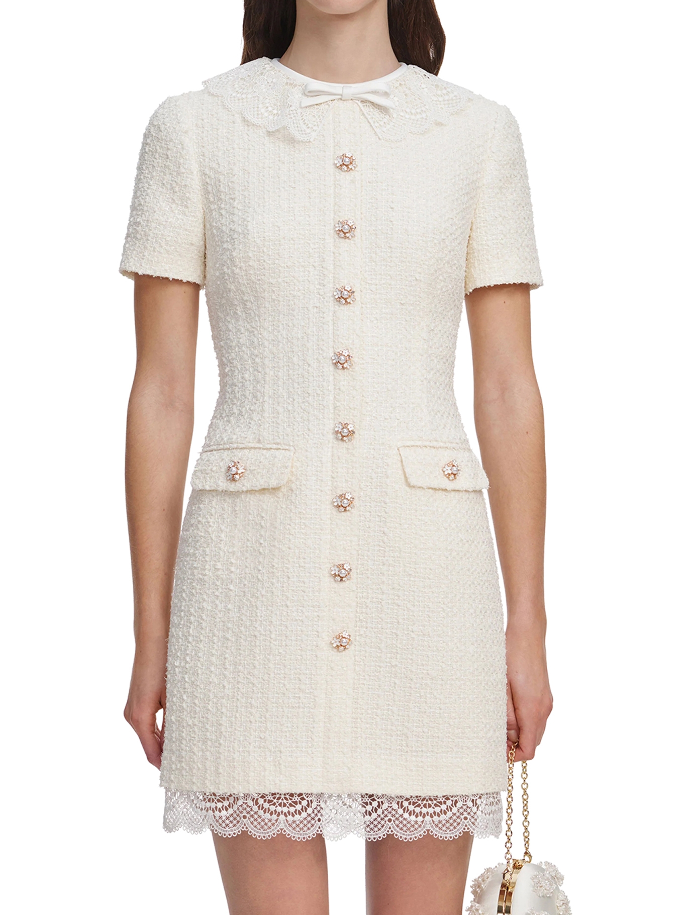 [Self-portrait] Short sleeve dress FW26 PF26002SBCCREAM
