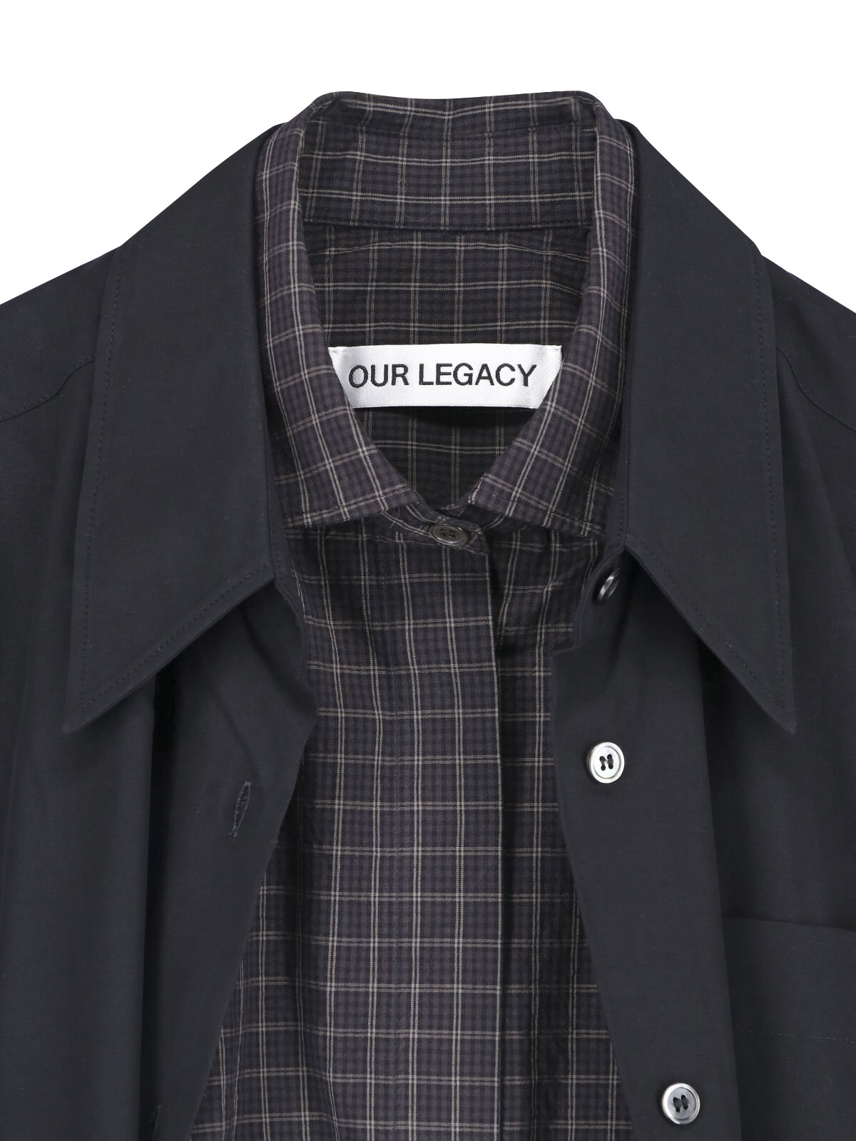 [Our Legacy] Shirts Long Sleeve FW25 W4252GBBLACK LIQUID POPLIN