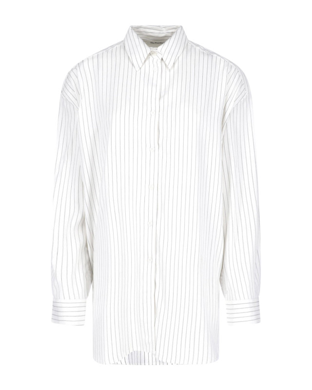 [THE FRANKIE SHOP] Shirts Long Sleeve SS26 OANA FLUID BUTTON UP SHIRTWHITE BLACK STRIPE