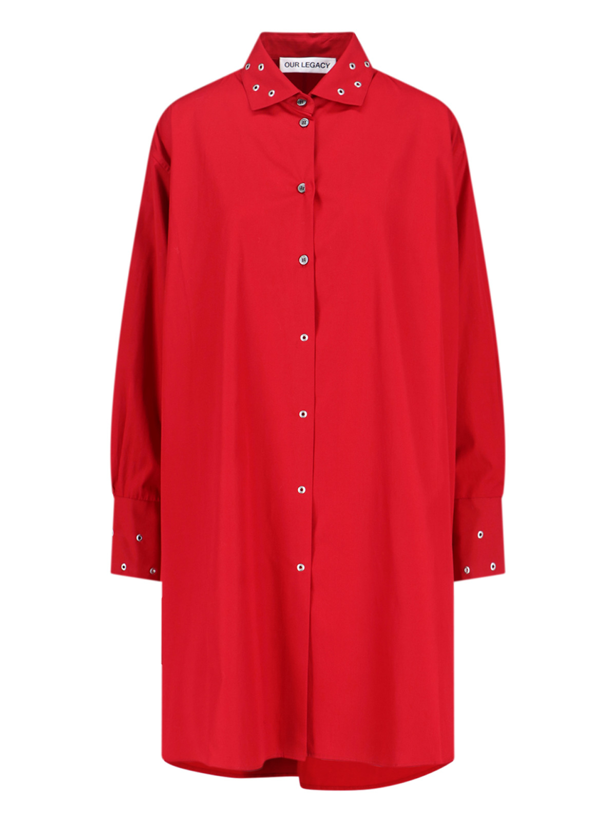 [Our Legacy] Long sleeve dress FW25 W4257FLLIPSTICK RED SUPER POPLIN