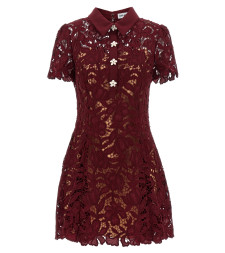 [SELF PORTRAIT] Short sleeve dress FW26 PF26111SABUBURGUNDY