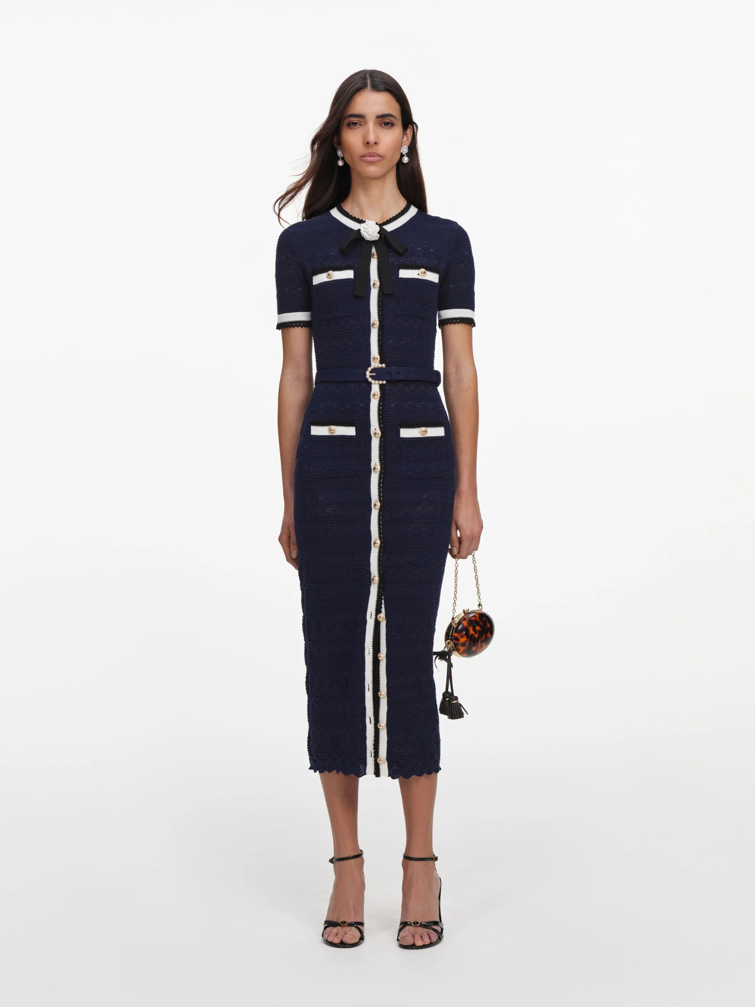 [SELF PORTRAIT] Short sleeve dress FW26 PF26072MANNAVY