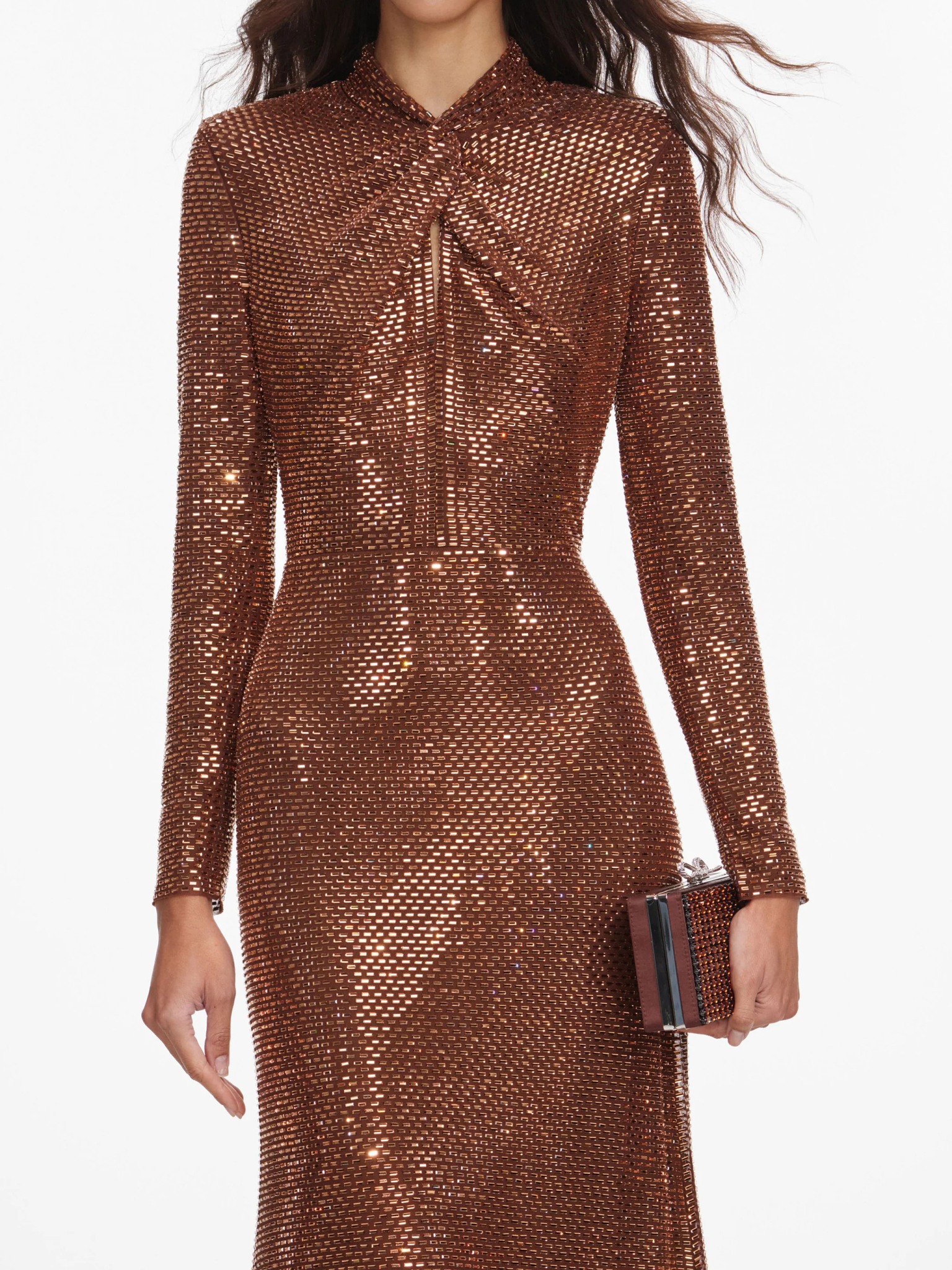 [SELF PORTRAIT] Sleeveless dress FW26 PF26116MBRBROWN