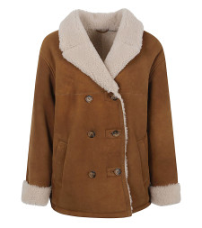 [ENES] Fur Jacket FW24 FLORENTINASAHARACAMEL/ECRU