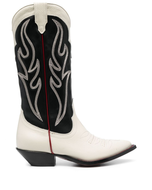 [SONORA] Long Boots FW23 SANTAFEMAXIFLOWER35VACCHETTABLACK/WHITE