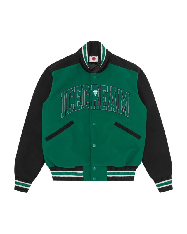 [ICECREAM] Bomber Jacket FW25 IC25302GREEN/BLACK